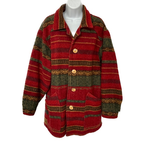Stockade Jackets & Blazers - Stockade Wool Blanket Coat Southwestern Aztec Jacket Men's Size Large Vintage